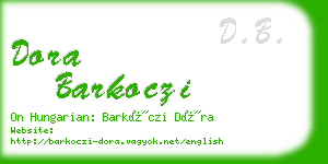 dora barkoczi business card